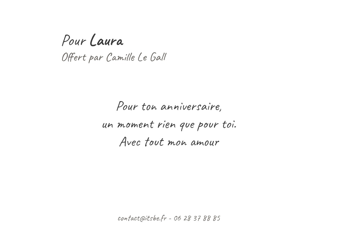 Exemple de face message personnalisée